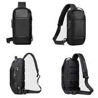 Compact Water-Resistant Crossbody Bag for Men – Anti-Theft with USB Charging