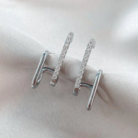 Crystal Claw Stud Earrings | Elegant and Stylish-SILVER-State of Style