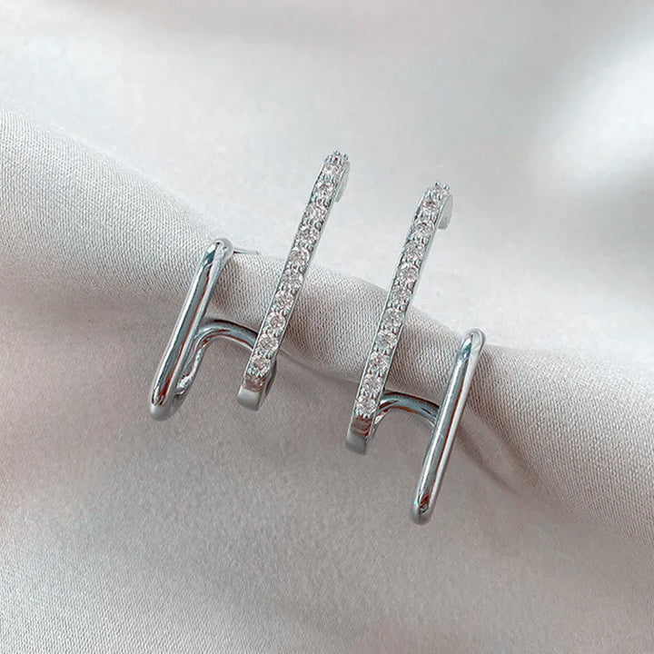 Crystal Claw Stud Earrings | Elegant and Stylish-SILVER-State of Style
