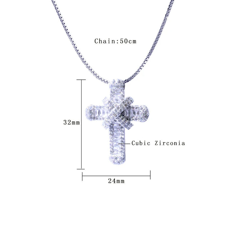 Crystal Cross Charm Necklace | Elegant Jewellery-Mary-Gold-State of Style