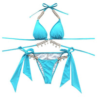 Crystal Diamond Bikini | Glamorous & Sparkling Swimwear-Blue-State of Style