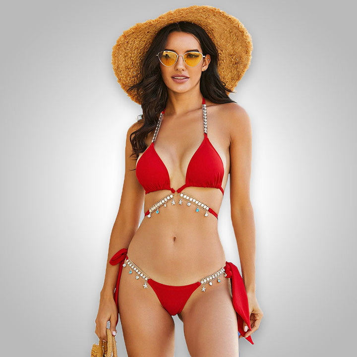 Crystal Diamond Bikini | Glamorous & Sparkling Swimwear-Pink-State of Style