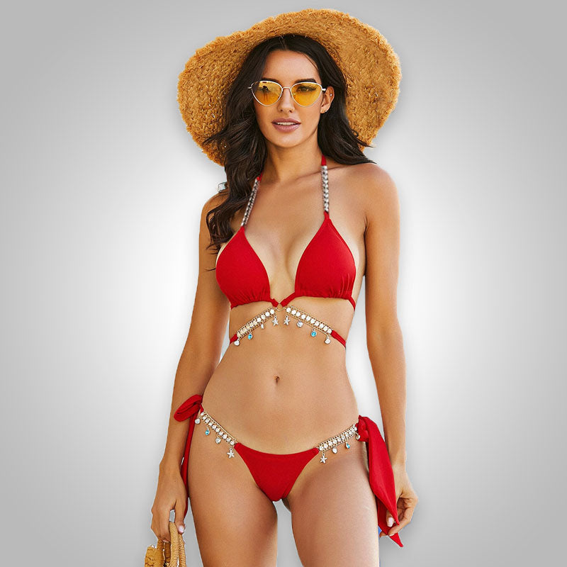 Crystal Diamond Bikini | Glamorous & Sparkling Swimwear-Pink-State of Style