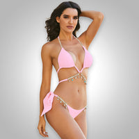 Crystal Diamond Bikini | Glamorous & Sparkling Swimwear-Pink-State of Style
