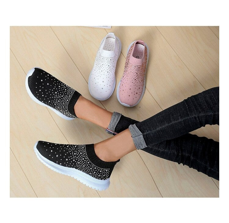 Crystal Fashion Shoes | Women's Sparkly Heel-Black-3.5-State of Style