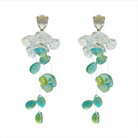 Crystal Flower Tassel Earrings - Sophia-State of Style