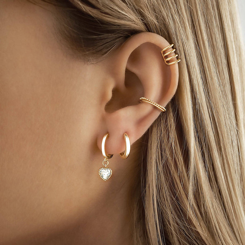 Crystal Heart Earrings - Celina-Silver-State of Style
