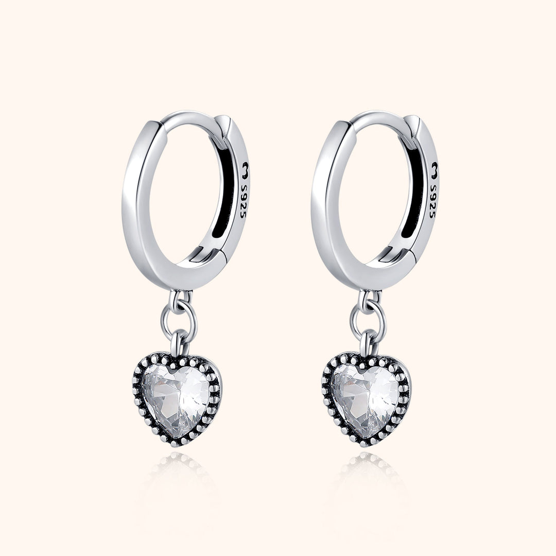 Crystal Heart Earrings - Celina-Silver-State of Style