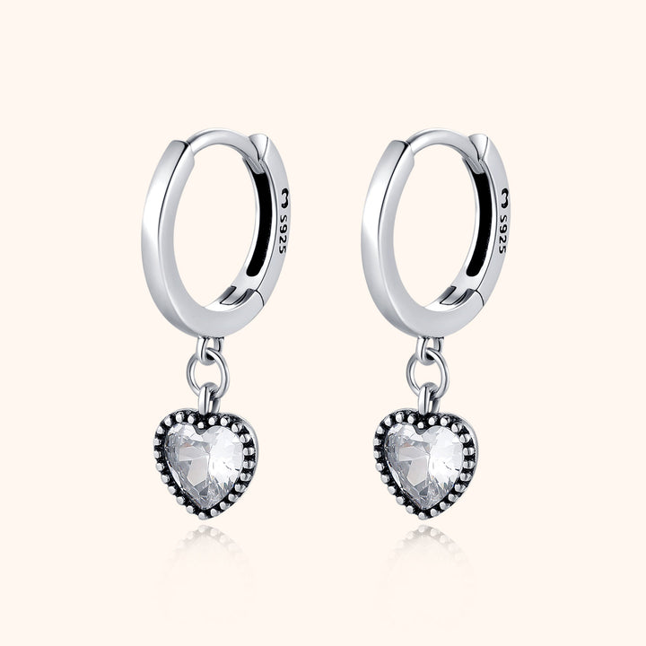 Crystal Heart Earrings - Celina-Silver-State of Style