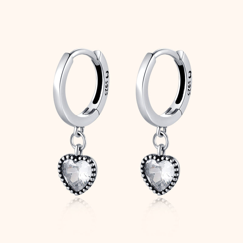 Crystal Heart Earrings - Celina-Silver-State of Style