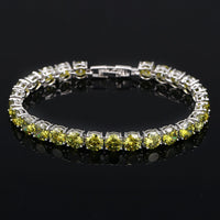 Crystal Heart Tennis Bracelet | Sparkling Accessory-Olive Green-State of Style
