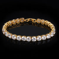 Crystal Heart Tennis Bracelet | Sparkling Accessory-Silver Gold-State of Style