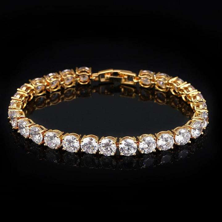 Crystal Heart Tennis Bracelet | Sparkling Accessory-Silver Gold-State of Style