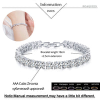 Crystal Heart Tennis Bracelet | Sparkling Accessory-Silver White-State of Style