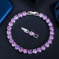 Crystal Heart Tennis Bracelet | Sparkling Accessory-Silver White-State of Style