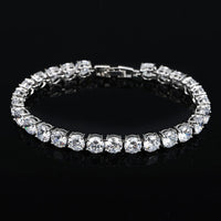 Crystal Heart Tennis Bracelet | Sparkling Accessory-Silver White-State of Style