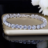 Crystal Heart Tennis Bracelet | Sparkling Accessory-Silver White-State of Style