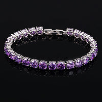 Crystal Heart Tennis Bracelet | Sparkling Accessory-Violet-State of Style