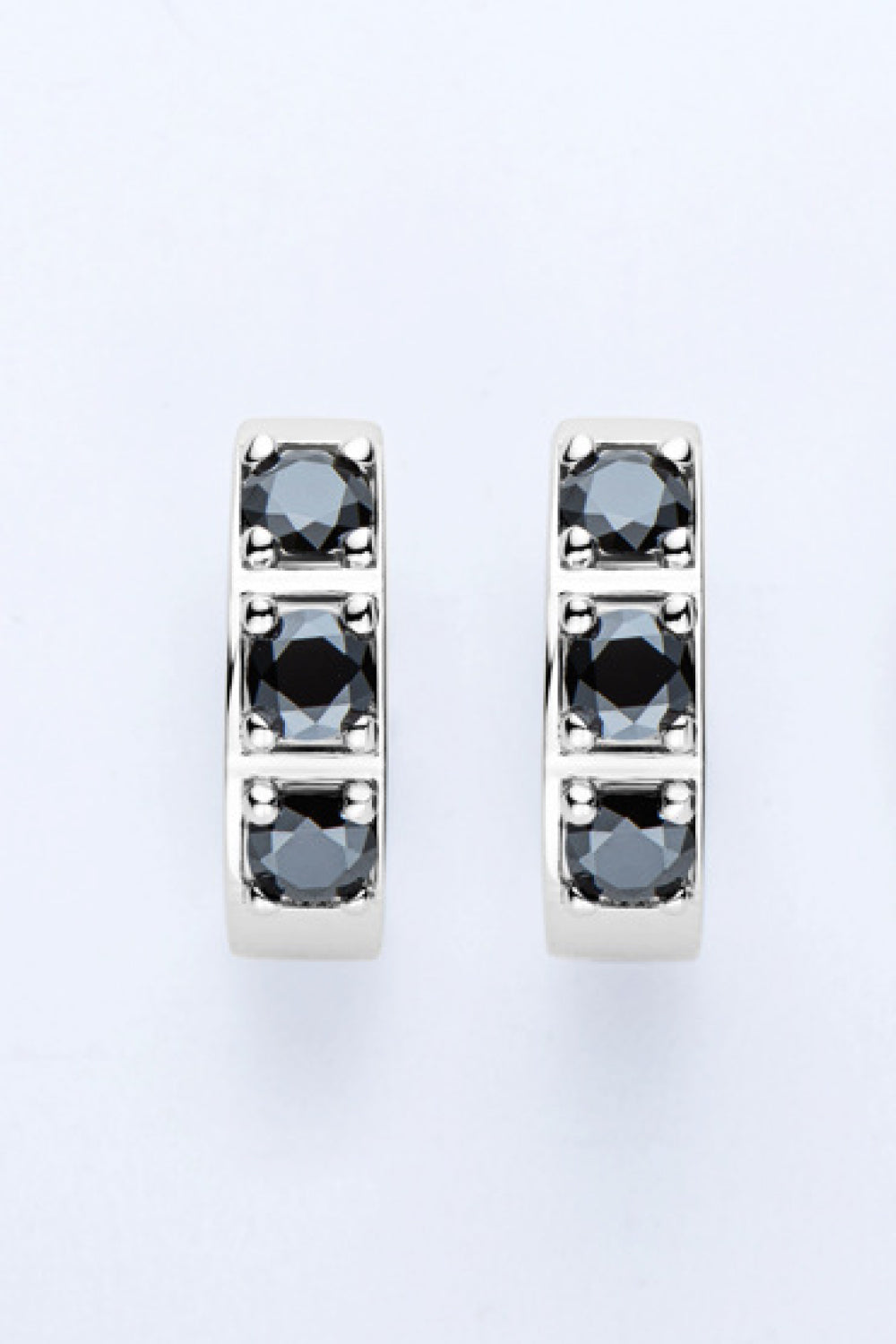 Crystal Hoop Elegant Earrings | Ear Sparkling Accessories-Black-One-size fits all-State of Style