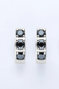 Crystal Hoop Elegant Earrings | Ear Sparkling Accessories-Black-One-size fits all-State of Style