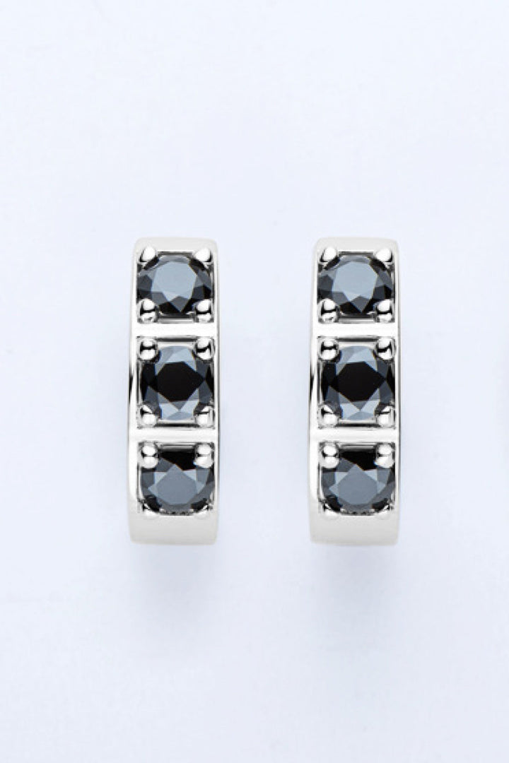 Crystal Hoop Elegant Earrings | Ear Sparkling Accessories-Black-One-size fits all-State of Style