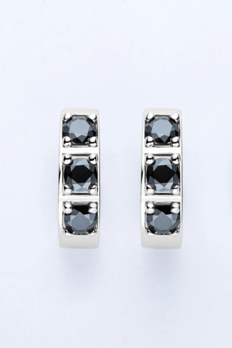 Crystal Hoop Elegant Earrings | Ear Sparkling Accessories-Black-One-size fits all-State of Style