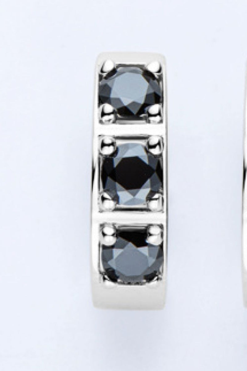 Crystal Hoop Elegant Earrings | Ear Sparkling Accessories-Black-One-size fits all-State of Style