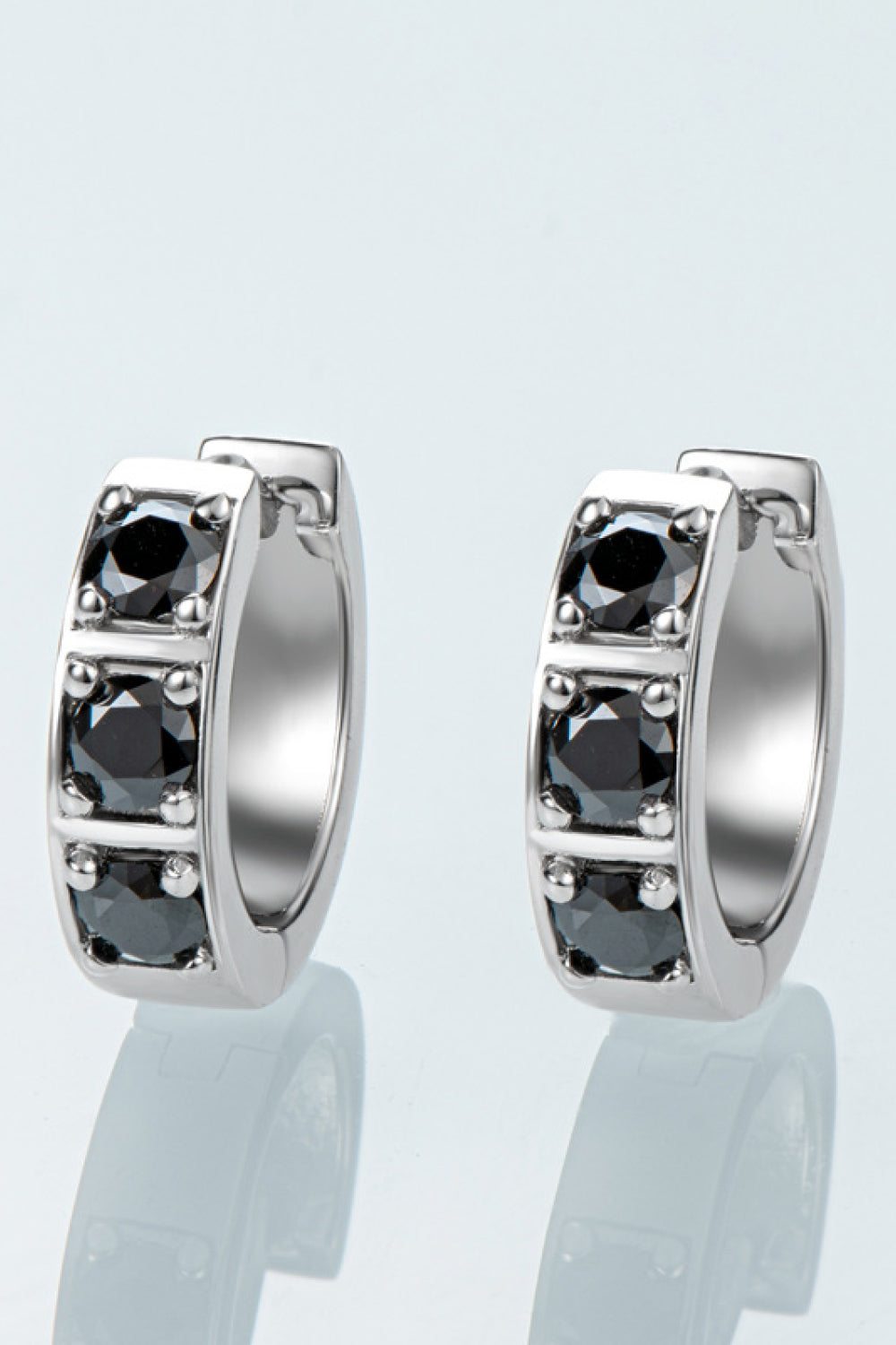 Crystal Hoop Elegant Earrings | Ear Sparkling Accessories-Black-One-size fits all-State of Style