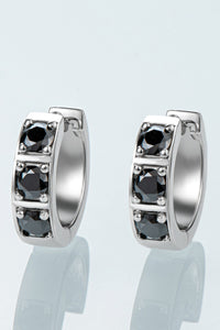 Crystal Hoop Elegant Earrings | Ear Sparkling Accessories-Black-One-size fits all-State of Style