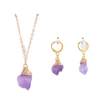 Crystal Jewellery Set Necklace and Earrings - Elara-Amethyst-State of Style