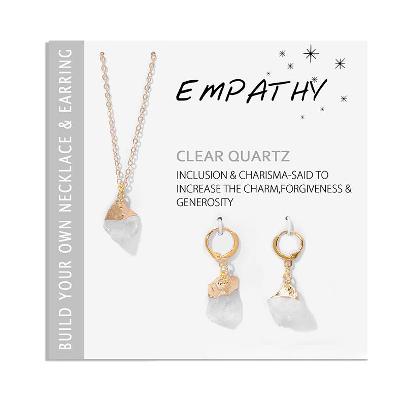 Crystal Jewellery Set Necklace and Earrings - Elara-Clear Crystal-State of Style