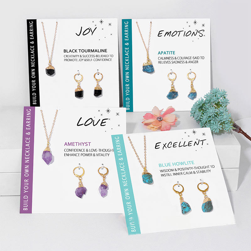 Crystal Jewellery Set Necklace and Earrings - Elara-Clear Crystal-State of Style