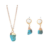 Crystal Jewellery Set Necklace and Earrings - Elara-Turquoise-State of Style