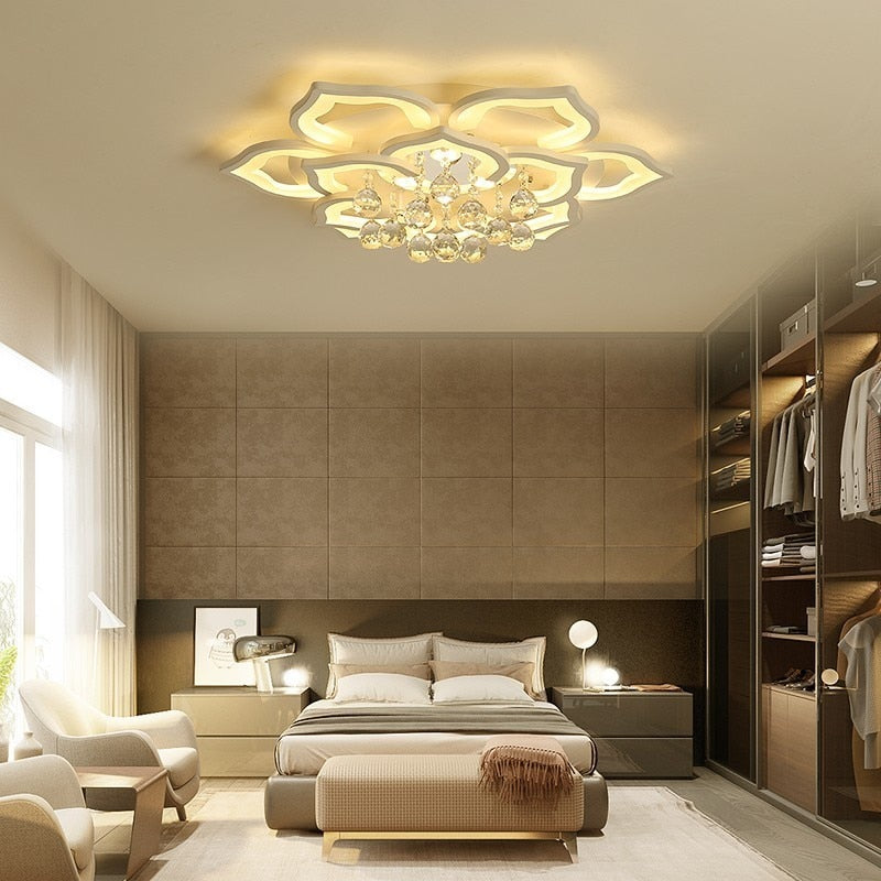 Crystal Lotus Ceiling Lamp - LumiLotus-12 Leaves-State of Style