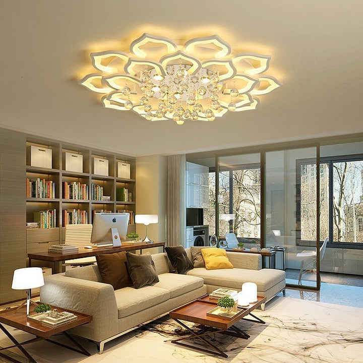 Crystal Lotus Ceiling Lamp - LumiLotus-12 Leaves-State of Style