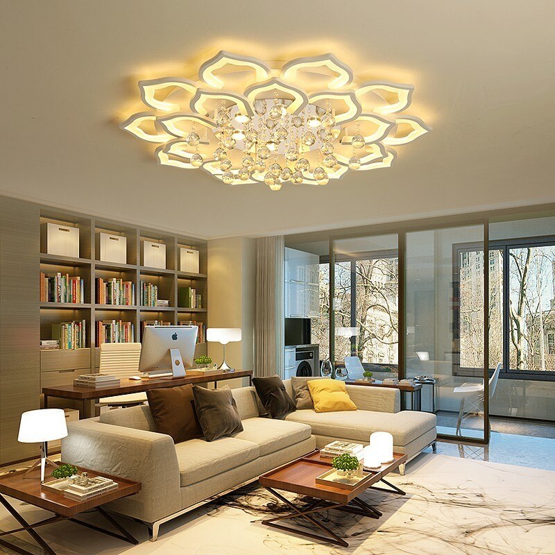 Crystal Lotus Ceiling Lamp - LumiLotus-12 Leaves-State of Style