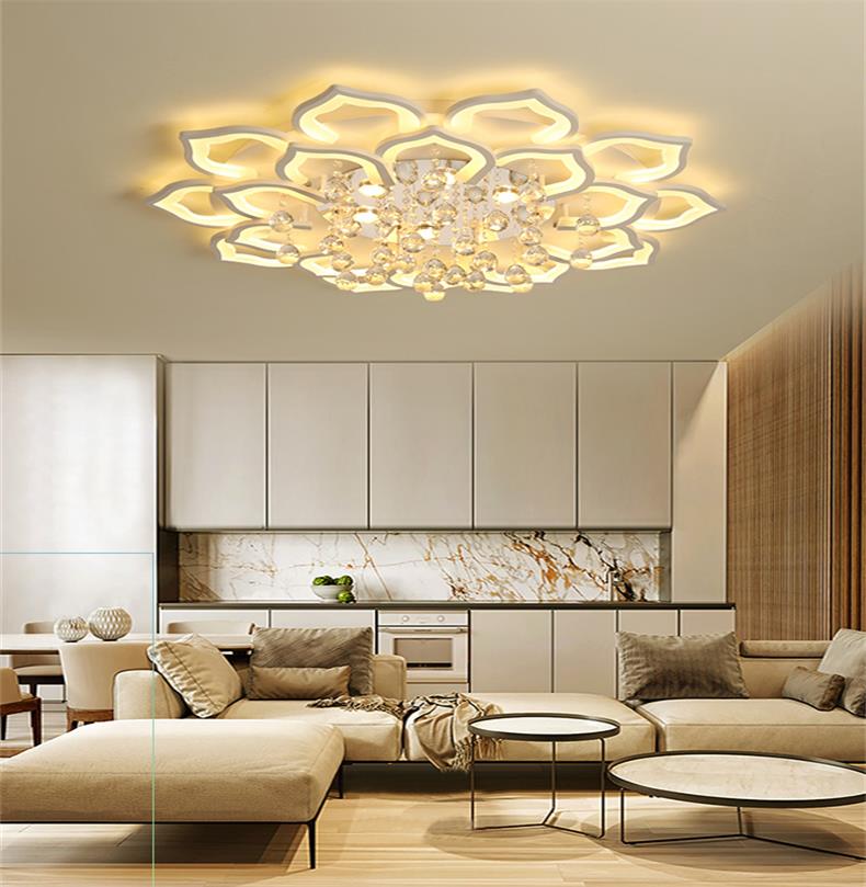 Crystal Lotus Ceiling Lamp - LumiLotus-16 Leaves-State of Style