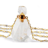 Crystal Perfume Bottle Necklace – Iris-Clear Crystal-State of Style