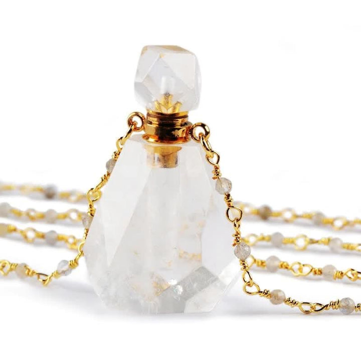 Crystal Perfume Bottle Necklace – Iris-Clear Crystal-State of Style