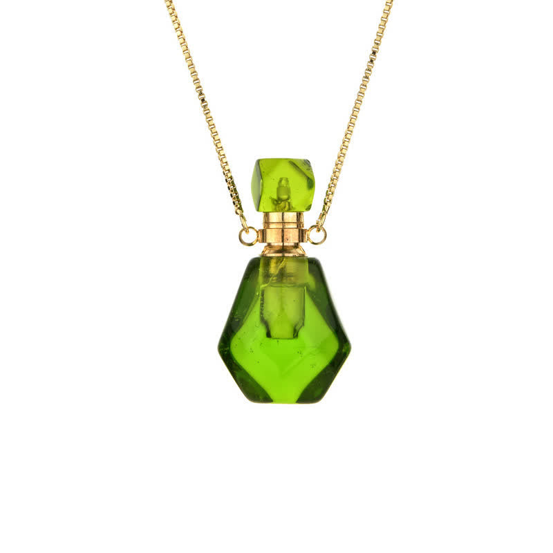 Crystal Perfume Bottle Necklace – Iris-Emerald-State of Style