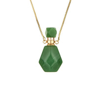 Crystal Perfume Bottle Necklace – Iris-Green Aventurine-State of Style
