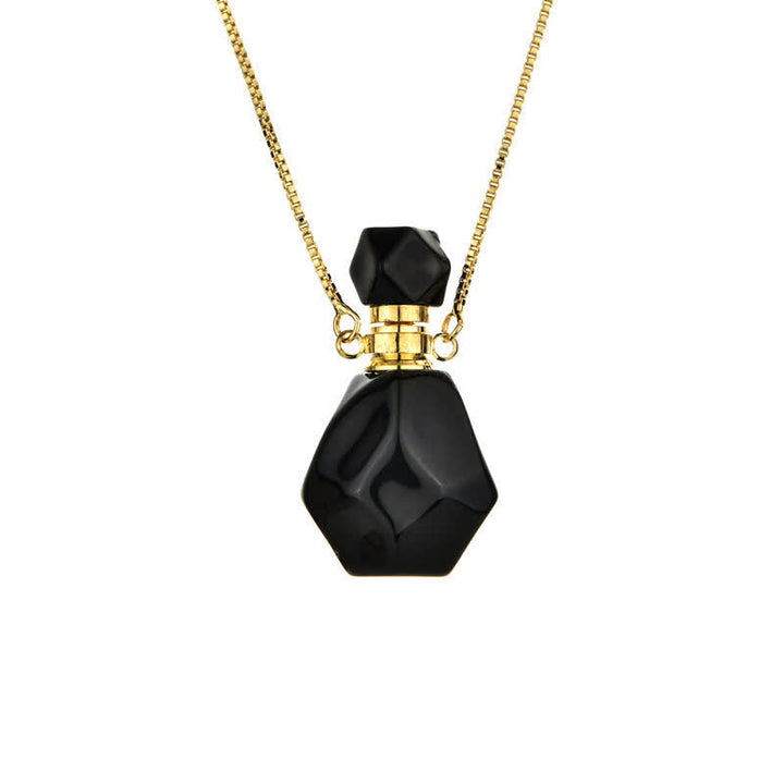 Crystal Perfume Bottle Necklace – Iris-Obsidian-State of Style