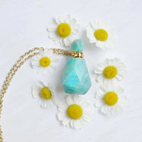 Crystal Perfume Bottle Necklace – Iris-Rose Quartz-State of Style