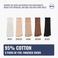 Crystal Traditional Socks – 5-Pack Cotton Toe Socks with Antibacterial Effect-1-State of Style