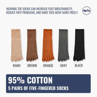 Crystal Traditional Socks – 5-Pack Cotton Toe Socks with Antibacterial Effect-1-State of Style