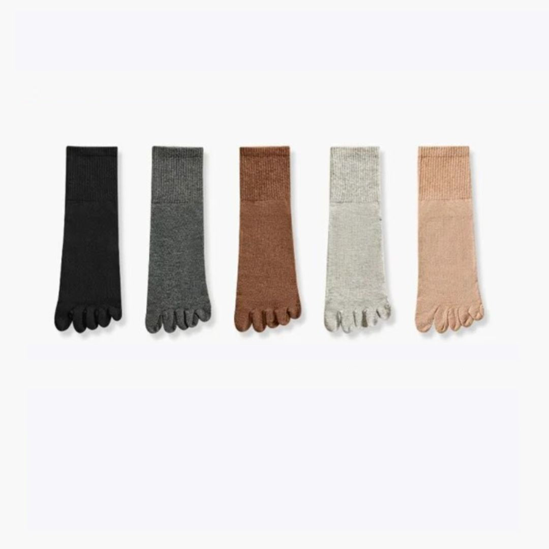 Crystal Traditional Socks – 5-Pack Cotton Toe Socks with Antibacterial Effect-8-State of Style