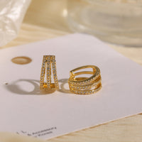 Crystallised Sparkle Earrings – Elegant and Lightweight-Crystallised Gold-State of Style