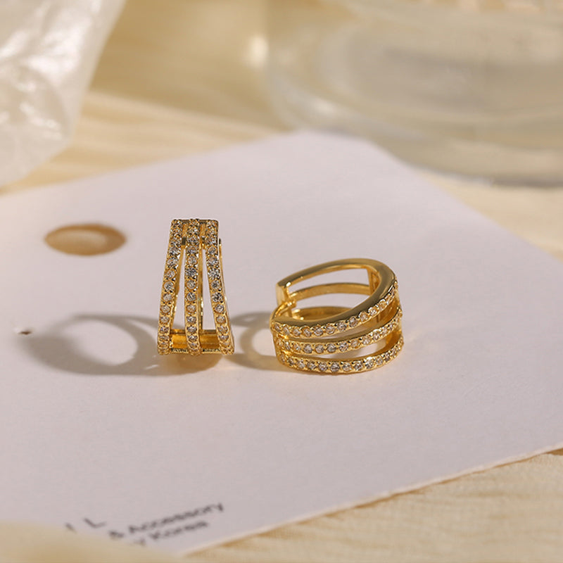 Crystallised Sparkle Earrings – Elegant and Lightweight-Crystallised Gold-State of Style