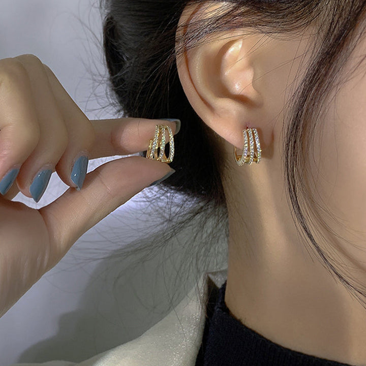 Crystallised Sparkle Earrings – Elegant and Lightweight-Crystallised Gold-State of Style