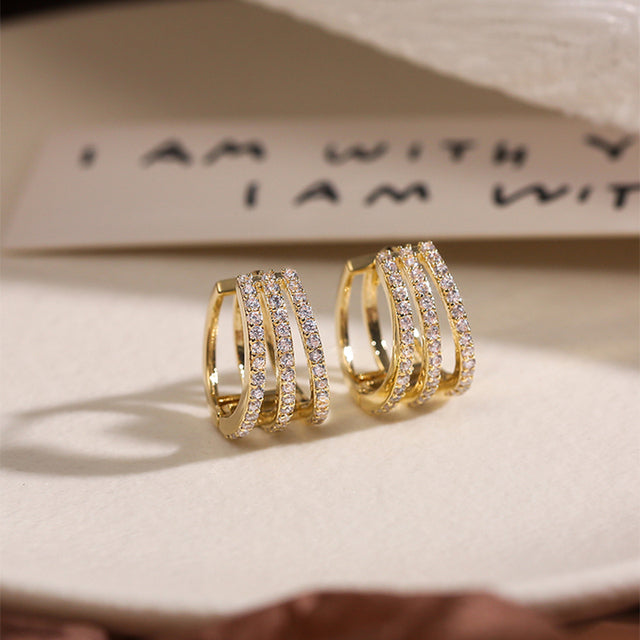 Crystallised Sparkle Earrings – Elegant and Lightweight-Crystallised Gold-State of Style